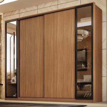 Imagem de Guarda Roupa Casal 4 Portas Vidro Reflecta e 4 Gavetas Estônia - Demób
