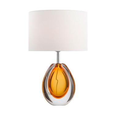 Imagem de Abajur Decorativo Luminária de Mesa Santorine em Cristal Âmbar 59x36cm