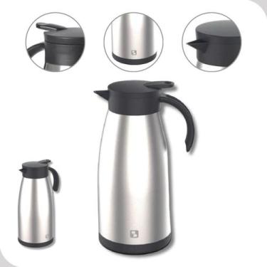 Imagem de Bule Termico Garrafa de Café Chá 1,5L Inox Com Alça Gatilho Soprano