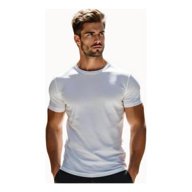 Imagem de Camiseta Masculina Malha Canelada Slim Confortável Sem Suor - IZY JEAN