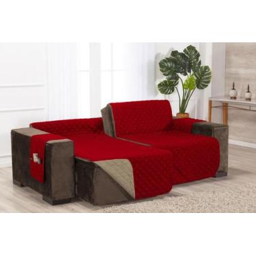 Imagem de Capa Protetora De Sofá Retrátil 2,20M Dupla Face Vermelho - Beatriz En