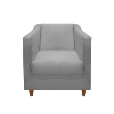 Imagem de Poltrona Decorativa Recepção Consultório Tila Suede Cinza