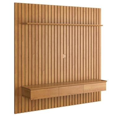 Imagem de Home Suspenso Ripado Antares 1.8 Sala Tv Até 75 Polegadas Cinamomo Cinamomo