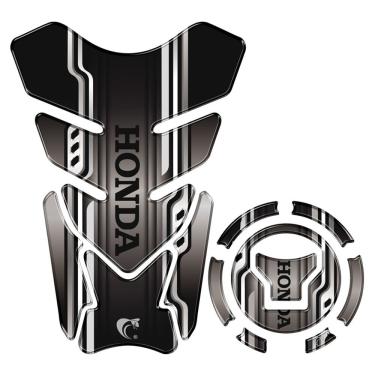 Imagem de Kit Protetor Tanque Adesivo Moto Honda Acima 2018 Preto Cor Preto