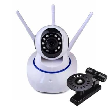 Imagem de Câmera De Segurança Ip Babá Eletrônica 1080p Full Hd Wifi 3 Antenas Microfone Áudio Visão Noturna giro 355 grau,120