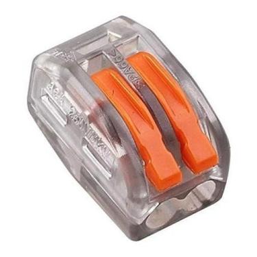 Imagem de 100X Conector Elétrico Emenda Rápida Alavanca Borne 2 Fios - Decorarma