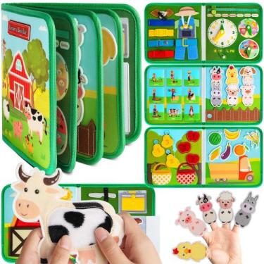Imagem de Tema da fazenda infantil Busy Board Quanquer 18 atividades de 1 a 4 an