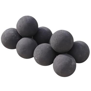 Imagem de heyfurni 10 Bolas De Fogo Cerâmica, Pretas 3 Pol. Para Lareira A Gás Interna/Externa, Propano, Tigela, Acessórios Fogueira