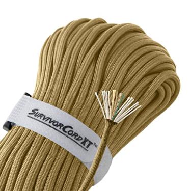 Imagem de SurvivorCord Paracord De Sobrevivência Patenteado Da Titan Survival 1000 Lb, Fabricado Nos Eua - Cordão 750 Estilo Militar Com Acendedor Fogo, Linha Pesca E Fios Kevlar. Comprimentos Corda Acampamen