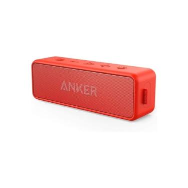 Imagem de Anker SoundCore 2 Alto-falante Bluetooth portátil, sem fio, graves aprimorados, reprodução 24 horas, alcance de 20 metros, resistente à água IPX7, microfone embutido, ideal para viagens