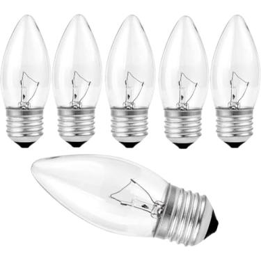 Imagem de DXMKOP Lustre Incandescente De Ponta De Torpedo De 40 W, Lustre Incandescente De Ponta De Torpedo Equivalente A 40 W Com Lâmpadas Incandescentes De 40 Watts Cristalinas, Lâmpada De Ponta E Lâmpadas