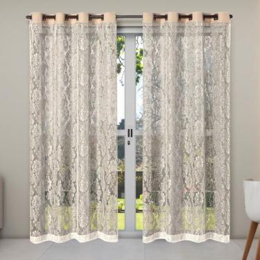 Imagem de Cortina Renda 2,80m x 1,80m Apartamento Oxford Sala Quarto Janela Cozi