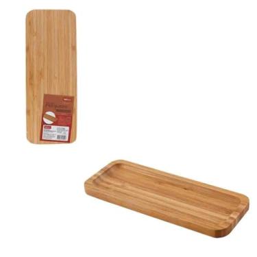 Imagem de Petisqueira Retangular de Bambu, 26 cm, Marrom