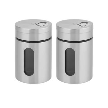 Imagem de Kit Saleiro E Paliteiro Em AçO Inox Vidro(KIT 2 UNIDADES)