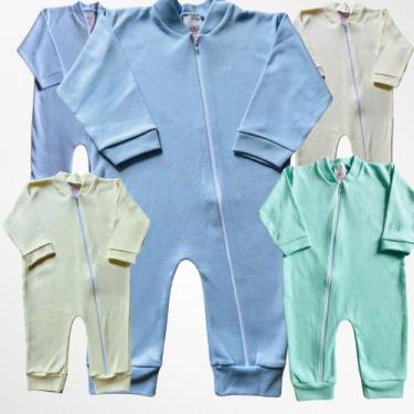 Imagem de Kit Macacão Recém Nascido Básico Longo com Zíper Mamãe Feliz - Jolen B