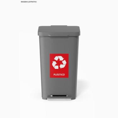 Imagem de Kit 2 Adesivos Para Lixeiras Coleta Seletiva Plástico 20x15 - PRESENTE