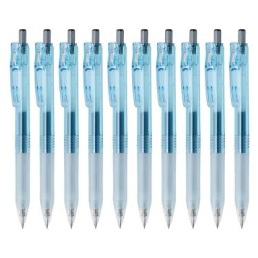 Imagem de Zebra B-BI-JJ15-EB Caneta esferográfica de gel Sarasa Clip com tubo bio 0,5 mm, eixo azul terra, tinta preta, 10 peças