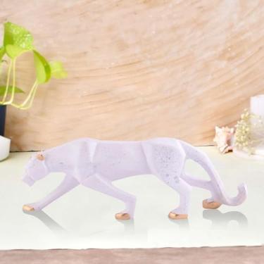 Imagem de Done with Love Store, Pantera Negra Dourada Sentada Posição Animal Exposição Escultura Antiga para Decoração de Casa Estatueta