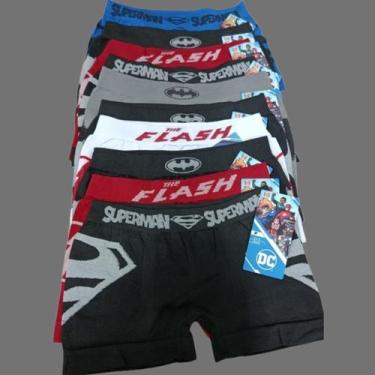 Imagem de Kit 10 Cuecas Boxer Infantil em Poliéster Estampas Heróis - Altomax, G