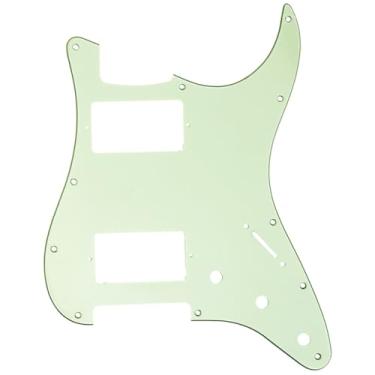 Imagem de Musiclily Pro 11 Furos Escudo HH Pickguard Strato para Guitarra Fender EUA/Mexicana Made Stratocaster Standard Estilo Moderno, 3 Camadas Mint Green