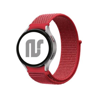 Imagem de Pulseira NSmart em nylon compativel com Galaxy Watch 6 - Galaxy Watch 6 Classic - Galaxy Watch 5 - Galaxy Watch 5 Pro - Galaxy Watch 4 Classic (Único, Vermelha)