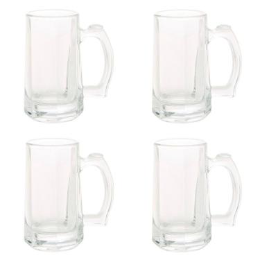 Imagem de Conjunto 4 Canecas para Chopp e Cerveja 365 ml de Vidro Zero Graus Lyor