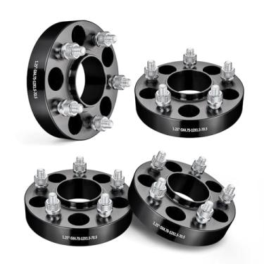 Imagem de EVIL ENERGY Espaçadores de roda 5 x 4,75 cm compatíveis com Chevy S10 1982-2004, 5 x 120,65 mm Hubcentric com borda 5 terminais 70,5 mm furo de cubo M12x1,5 pregos preto