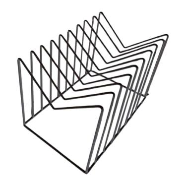 Imagem de Ioensy Organizador de arquivos de mesa, porta-revistas, decoração, ferro, multifuncional, porta-arquivos, organizador de estante para mesa, quarto, sala de, Preto