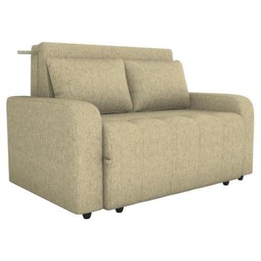 Imagem de Sofa Cama 2 Lugares 138 cm Amora Linho Vancouver Palha Milani Store, P