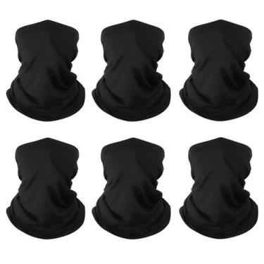 Imagem de Máscara facial Neck Gaiter Bandana, pacote com 6 unidades Finvizo Blac