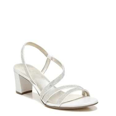 Imagem de Naturalizer Sandália feminina Vanessa2 com strass enfeitada com tiras de salto, Branco, 10 Narrow