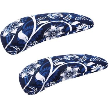 Imagem de Smiry Capas de apoio de braço para cadeira de escritório com estampa elástica, 2 peças, de ajuste macio, lavável, lavável, para cadeira de computador, azul marinho