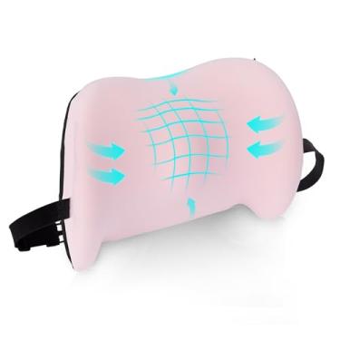 Imagem de Almofada de apoio lombar para cadeira de escritório, almofada lombar refrescante para carro, alívio da dor lombar, almofada de espuma viscoelástica com alças ajustáveis, almofada ergonômica para