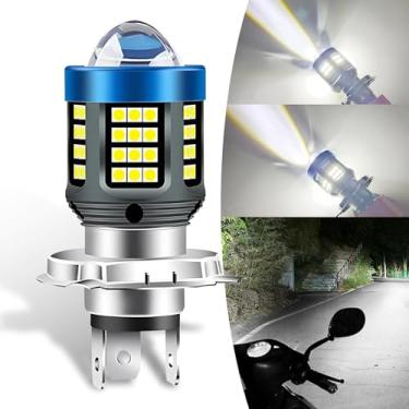 Imagem de ijuicy Lâmpada LED H4, 1200LM 6000K 3030 Chips Lâmpada H4 de feixe alto/baixo com lente, lâmpada de iluminação frontal super brilhante IP68, universal para a maioria dos carros e motocicletas (branca)