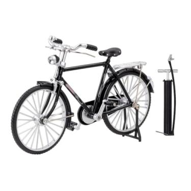Imagem de Levemolo 1 conjunto simulado modelo de bicicleta estilo vintage com bomba de ar miniatura escultura de bicicleta ornamento de mesa para decoração de casa e colecionadores