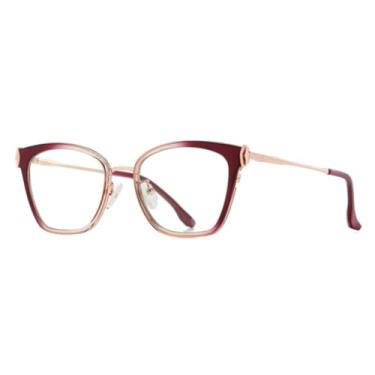 Imagem de Armação de óculos estilo gatinho feminino com bloqueio de luz azul e luxo (5)