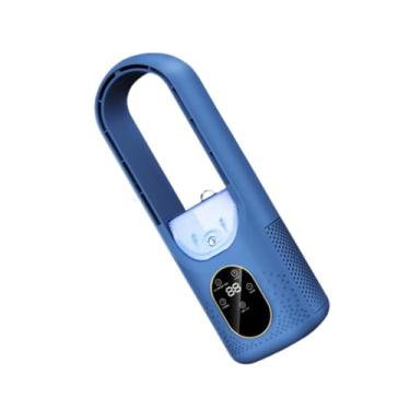 Imagem de Fenteer Ventilador de mesa pessoal USB sem lâminas, silencioso, com umidificador, ar condicionado portátil para caminhadas, escritório, casa e pesca, Azul