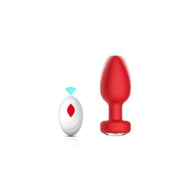 Imagem de Plug Anal em Silicone: 10 Modos de Vibração e Controle Remoto (Vermelho)