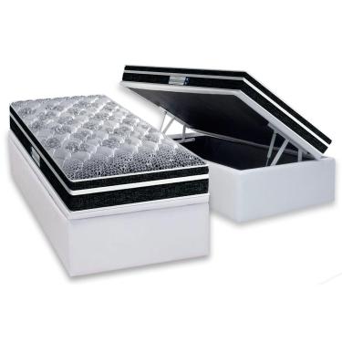 Imagem de Cama Box Baú Solteiro: Colchão Anatômico Probel D33 ProDormir Advanced Tech1500 Plus + Base CRC Courano White (88x188)