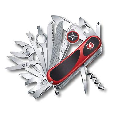 Imagem de Victorinox Canivete suíço Evolution S54 Grip, 32 funções, canivete de bolso suíço com lâmina grande, chave de fenda e bússola rotativa - vermelho/preto