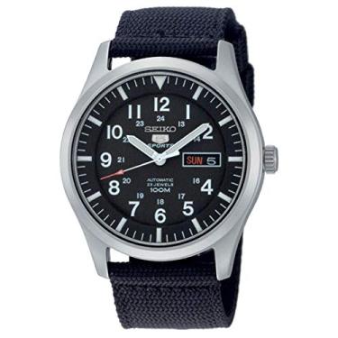 Imagem de Seiko Relógio masculino 5 automático SNZG15K1, Preto, Moderno
