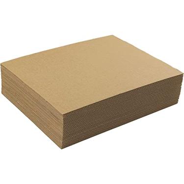 Imagem de MBC MAT BOARD CENTER Centro De Cartolina, Pacote Com 25 Folhas Papelão Marrom 9X12, 1/8" Espessura, Inserções Onduladas Planas Para Embalagem, Envio, Correspondência, Suporte, Cartão Arte E Artesana