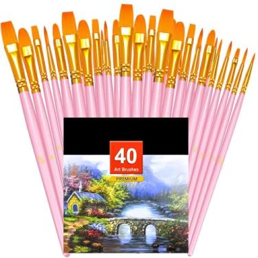 Imagem de Conjunto de pincéis de tinta, pincéis de ponta redonda, pincéis de nylon para modelagem, arte, acrílico, aquarela, pintura a óleo e guache, pintura rupestre, arte de unhas faciais, detalhes em