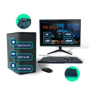 Imagem de Pc Computador Completo Intel I5 16gb Ssd 480gb Monitor 19 - TDMS