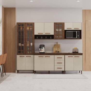 Imagem de Cozinha Modulada Completa Fidelitá Lisboa 5 Peças 260cm 13 Portas 3 Ga