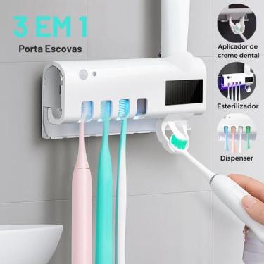 Imagem de Suporte Porta Escova de Dente UV com Dispenser de Pasta e Esterilizado