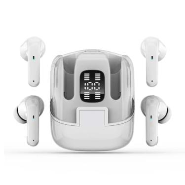 Imagem de VBESTLIFE 2 Pares de Fones de Ouvido Sem Fio Bluetooth, Fones de Ouvido Sem Fio Hifi Fones de Ouvido Estéreo Com Cancelamento de Ruído, Exibição de LED 120h