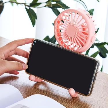 Imagem de Hilitand Fã de Carrinho Fan Portátil No Ventilador USB Recarregável Sob Ventilador de Resfriamento Tranquilo de 30 DB Com tripé Flexível para Camping Ao Ar Livre de Viagem (PINK)