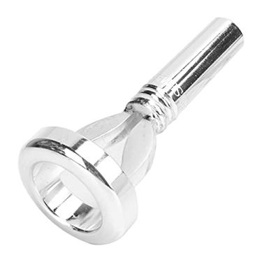 Imagem de Bocal de Trombone Treinador de Exercício Força de Morder Lábios Banhado a Prata Bocal de Trombone Simulador de Trompete Instrumento de Prática