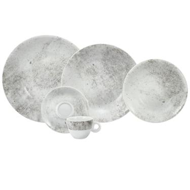 Imagem de Serviço de Jantar e Chá 30 Peças em Porcelana, Decoração Concreto, Porcelana Schmidt